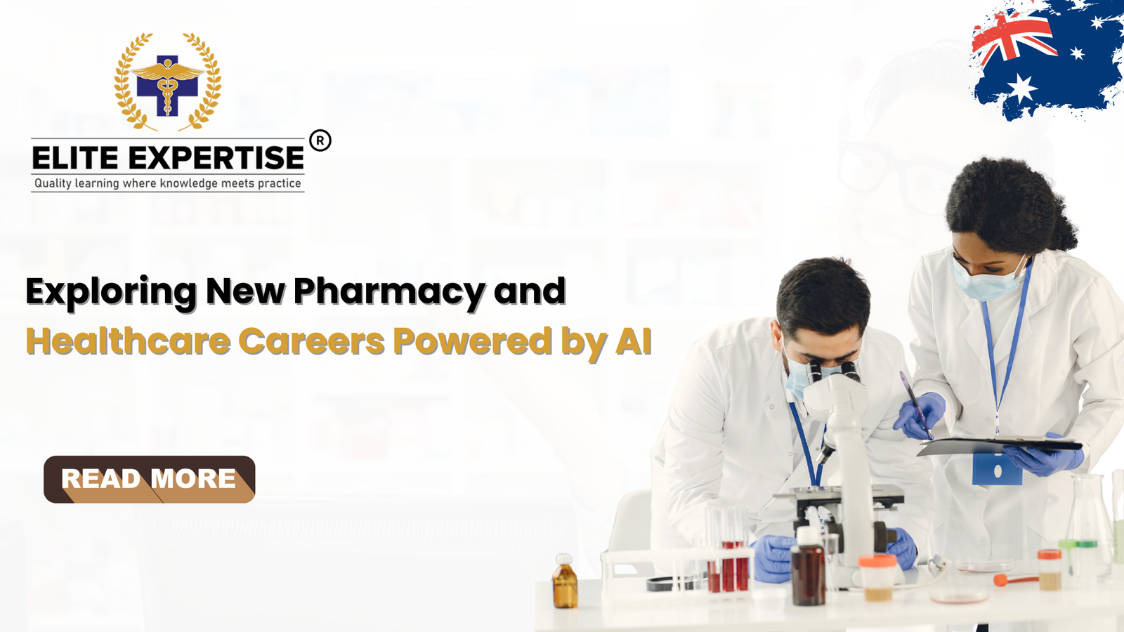 Pharmacist using AI tools in a modern clinical pharmacy setting